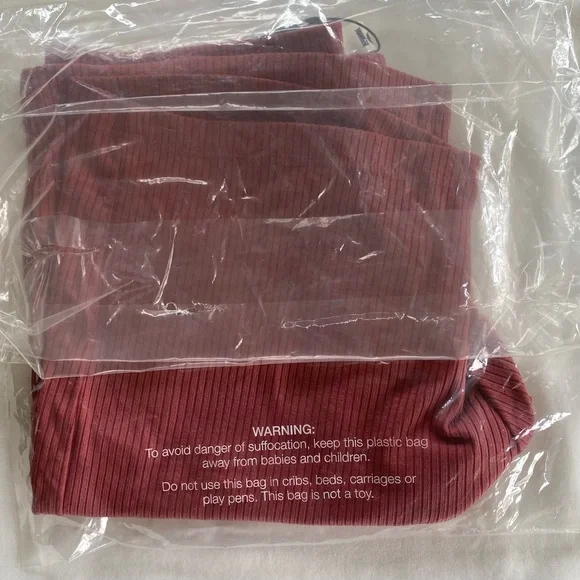 NWT LETT Madrid Ribbed Biker Shorts Terra Cotta Medium - Picture 4 of 7